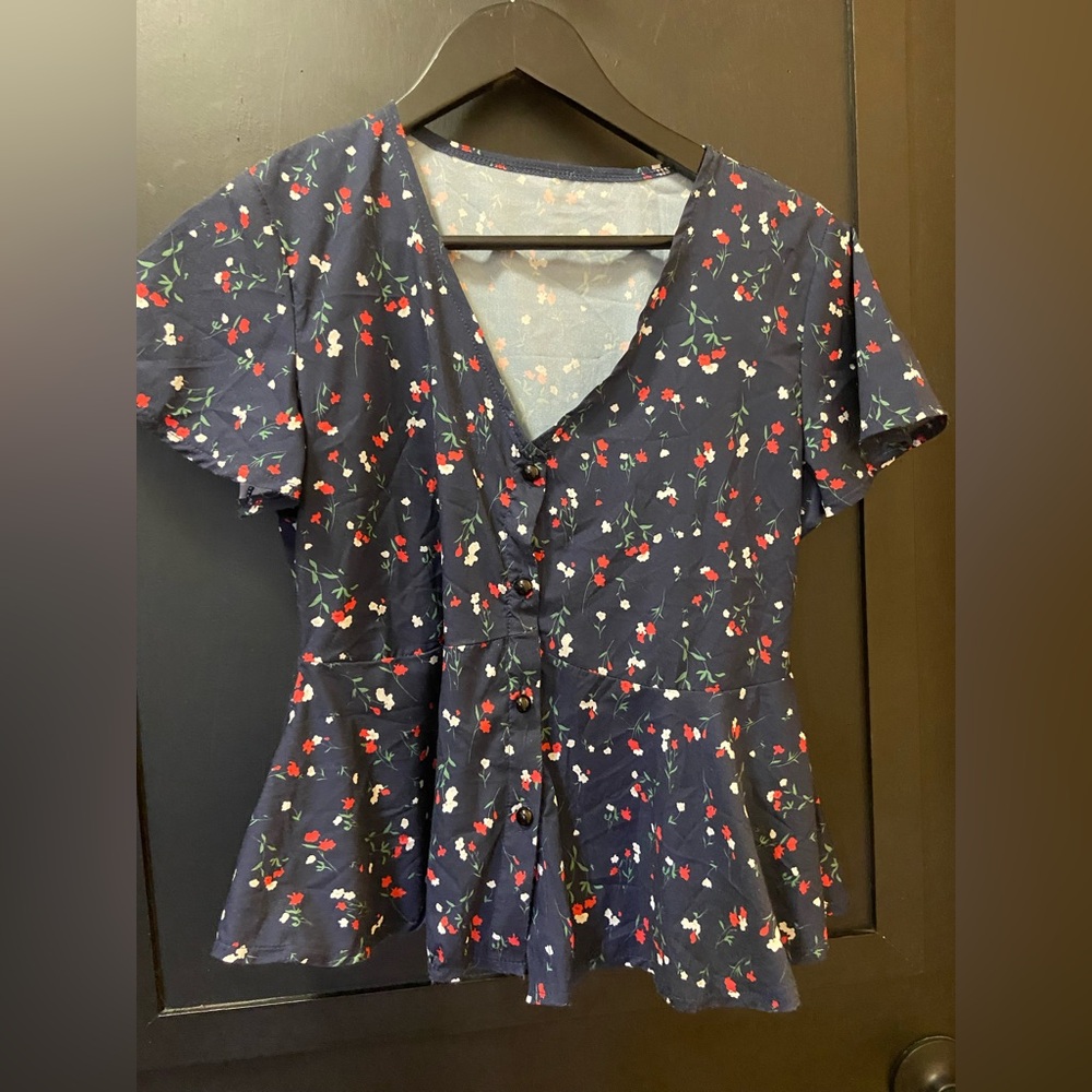 Floral Button-Down Women's Top